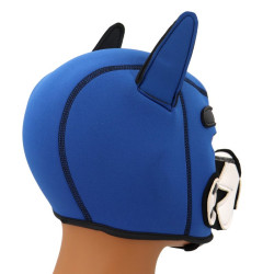 Kinky Puppy Cagoule Puppy Fox Néoprène Bleu-Blanc